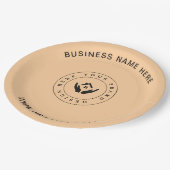 Eenvoudige Minimalistische Aangepaste Logo & Tekst Papieren Bordje (Gekanteld)