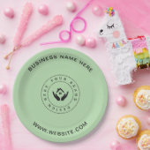 Eenvoudige Minimalistische Aangepaste Logo & Tekst Papieren Bordje (Feest)