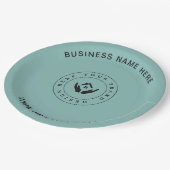 Eenvoudige Minimalistische Aangepaste Logo & Tekst Papieren Bordje (Gekanteld)