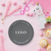 Eenvoudige Minimalistische Aangepaste Logo & Tekst Papieren Bordje (Feest)