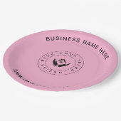 Eenvoudige Minimalistische Aangepaste Logo & Tekst Papieren Bordje (Gekanteld)