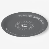 Eenvoudige Minimalistische Aangepaste Logo & Tekst Papieren Bordje (Gekanteld)