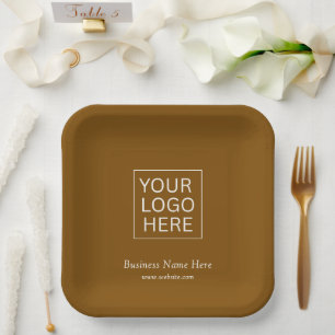Eenvoudige Minimalistische Aangepaste Logo & Tekst Papieren Bordje