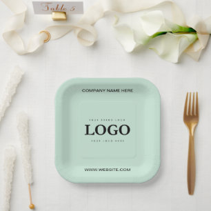 Eenvoudige Minimalistische Aangepaste Logo & Tekst Papieren Bordje