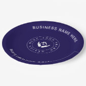 Eenvoudige Minimalistische Aangepaste Logo & Tekst Papieren Bordje (Gekanteld)