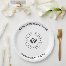 Eenvoudige Minimalistische Aangepaste Logo & Tekst Papieren Bordje