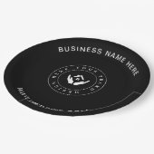 Eenvoudige Minimalistische Aangepaste Logo & Tekst Papieren Bordje (Gekanteld)