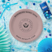 Eenvoudige Minimalistische Aangepaste Logo & Tekst Papieren Bordje (Feest)