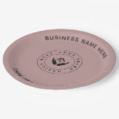 Eenvoudige Minimalistische Aangepaste Logo & Tekst Papieren Bordje (Gekanteld)