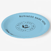 Eenvoudige Minimalistische Aangepaste Logo & Tekst Papieren Bordje (Gekanteld)