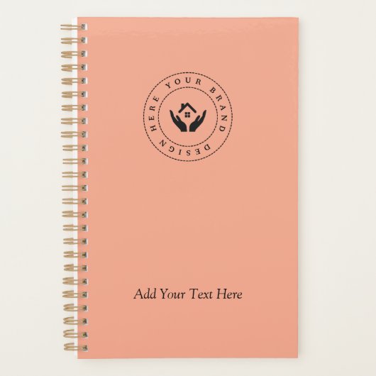 Eenvoudige Minimalistische Aangepaste Logo & Tekst Planner (Voorkant)