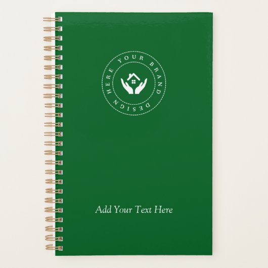 Eenvoudige Minimalistische Aangepaste Logo & Tekst Planner (Voorkant)