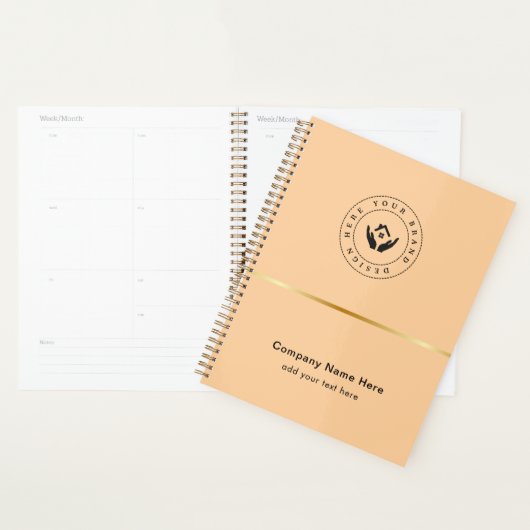Eenvoudige Minimalistische Aangepaste Logo & Tekst Planner (Display)