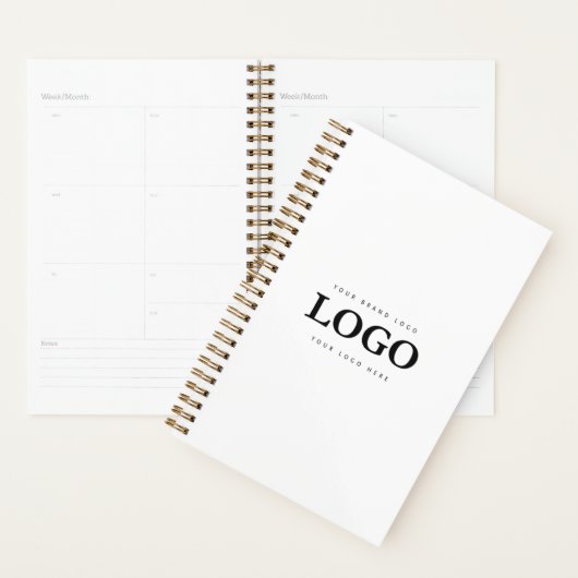 Eenvoudige Minimalistische Aangepaste Logo & Tekst Planner (Display)
