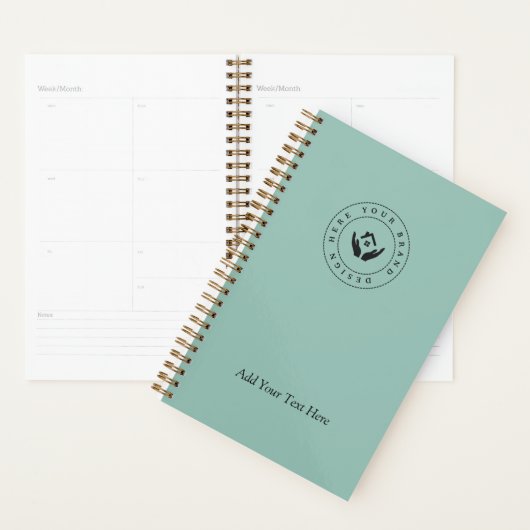 Eenvoudige Minimalistische Aangepaste Logo & Tekst Planner (Display)
