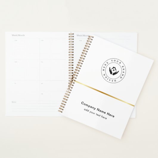 Eenvoudige Minimalistische Aangepaste Logo & Tekst Planner (Display)