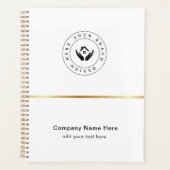 Eenvoudige Minimalistische Aangepaste Logo & Tekst Planner (Voorkant)
