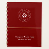 Eenvoudige Minimalistische Aangepaste Logo & Tekst Planner (Voorkant)