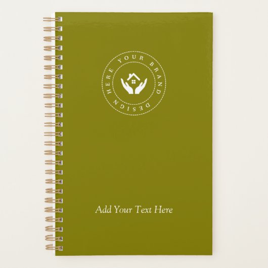 Eenvoudige Minimalistische Aangepaste Logo & Tekst Planner (Voorkant)