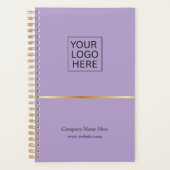 Eenvoudige Minimalistische Aangepaste Logo & Tekst Planner (Voorkant)