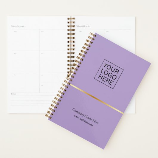 Eenvoudige Minimalistische Aangepaste Logo & Tekst Planner (Display)