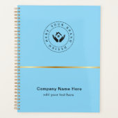Eenvoudige Minimalistische Aangepaste Logo & Tekst Planner (Voorkant)