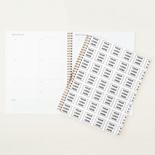 Eenvoudige Minimalistische Aangepaste Logo & Tekst Planner (Display)
