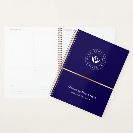 Eenvoudige Minimalistische Aangepaste Logo & Tekst Planner (Display)