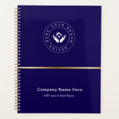 Eenvoudige Minimalistische Aangepaste Logo & Tekst Planner (Voorkant)