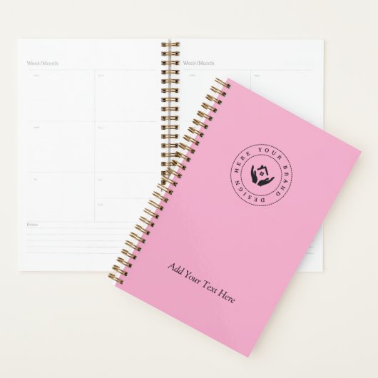 Eenvoudige Minimalistische Aangepaste Logo & Tekst Planner (Display)