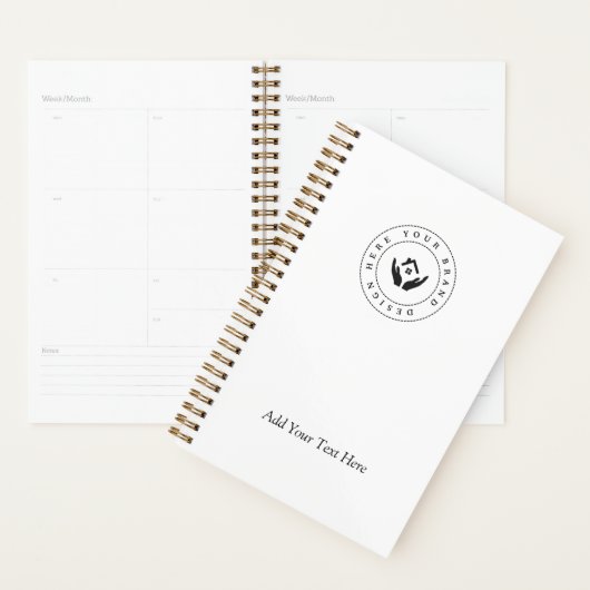 Eenvoudige Minimalistische Aangepaste Logo & Tekst Planner (Display)
