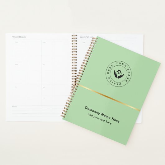 Eenvoudige Minimalistische Aangepaste Logo & Tekst Planner (Display)