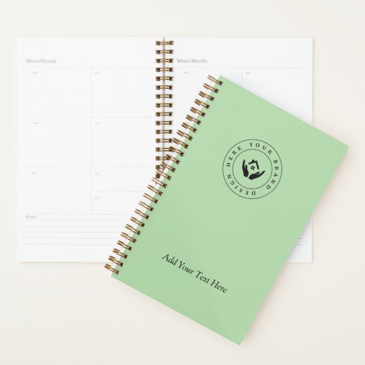 Eenvoudige Minimalistische Aangepaste Logo & Tekst Planner (Display)
