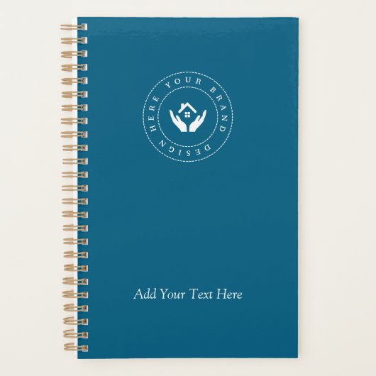 Eenvoudige Minimalistische Aangepaste Logo & Tekst Planner (Voorkant)