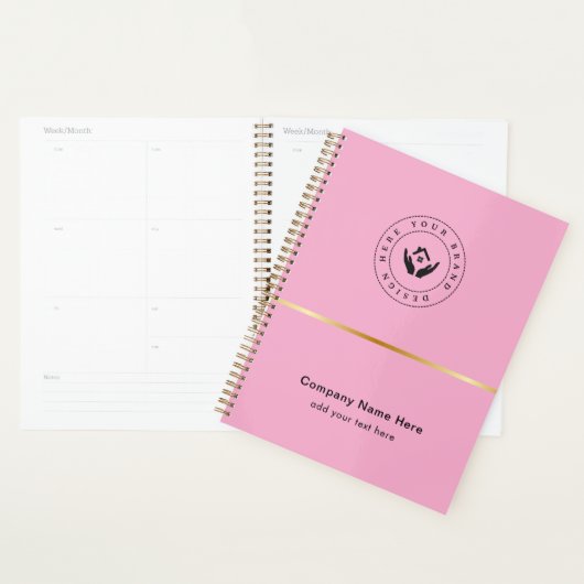 Eenvoudige Minimalistische Aangepaste Logo & Tekst Planner (Display)