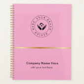 Eenvoudige Minimalistische Aangepaste Logo & Tekst Planner (Voorkant)