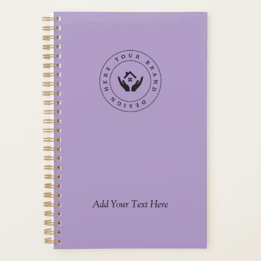 Eenvoudige Minimalistische Aangepaste Logo & Tekst Planner (Voorkant)