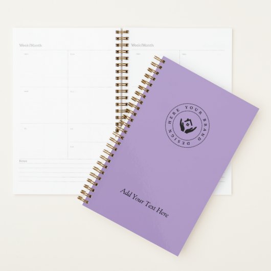 Eenvoudige Minimalistische Aangepaste Logo & Tekst Planner (Display)