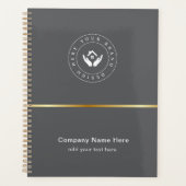 Eenvoudige Minimalistische Aangepaste Logo & Tekst Planner (Voorkant)