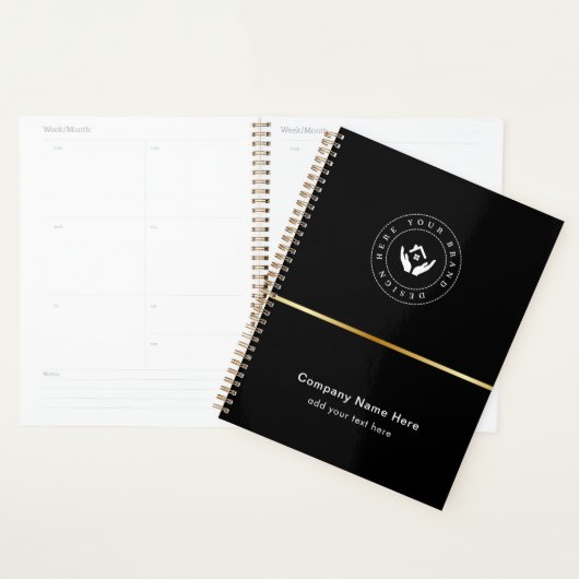 Eenvoudige Minimalistische Aangepaste Logo & Tekst Planner (Display)