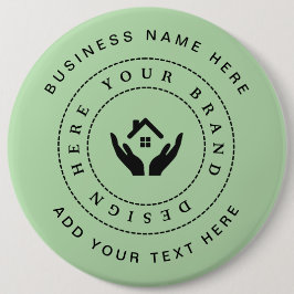 Eenvoudige Minimalistische Aangepaste Logo & Tekst Ronde Button 6,0 Cm