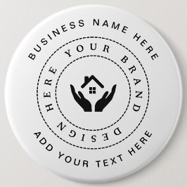 Eenvoudige Minimalistische Aangepaste Logo & Tekst Ronde Button 6,0 Cm