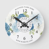 Eenvoudige Minimalistische Aangepaste Logo & Tekst Ronde Klok (Voorkant)