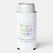 Eenvoudige Minimalistische Aangepaste Logo & Tekst Seltzer Blikjeskoeler (Seltzer Voorkant)