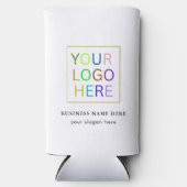 Eenvoudige Minimalistische Aangepaste Logo & Tekst Seltzer Blikjeskoeler (Voorkant)