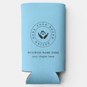 Eenvoudige Minimalistische Aangepaste Logo & Tekst Seltzer Blikjeskoeler (Achterkant)