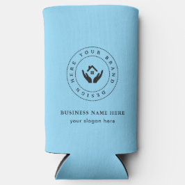 Eenvoudige Minimalistische Aangepaste Logo & Tekst Seltzer Blikjeskoeler