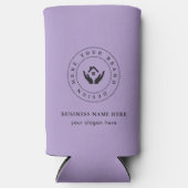 Eenvoudige Minimalistische Aangepaste Logo & Tekst Seltzer Blikjeskoeler (Voorkant)