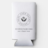 Eenvoudige Minimalistische Aangepaste Logo & Tekst Seltzer Blikjeskoeler (Achterkant)