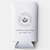 Eenvoudige Minimalistische Aangepaste Logo & Tekst Seltzer Blikjeskoeler (Voorkant)